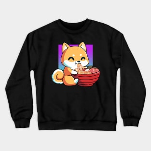 Cute Fox, The Great Ramen off Kanagawa Crewneck Sweatshirt